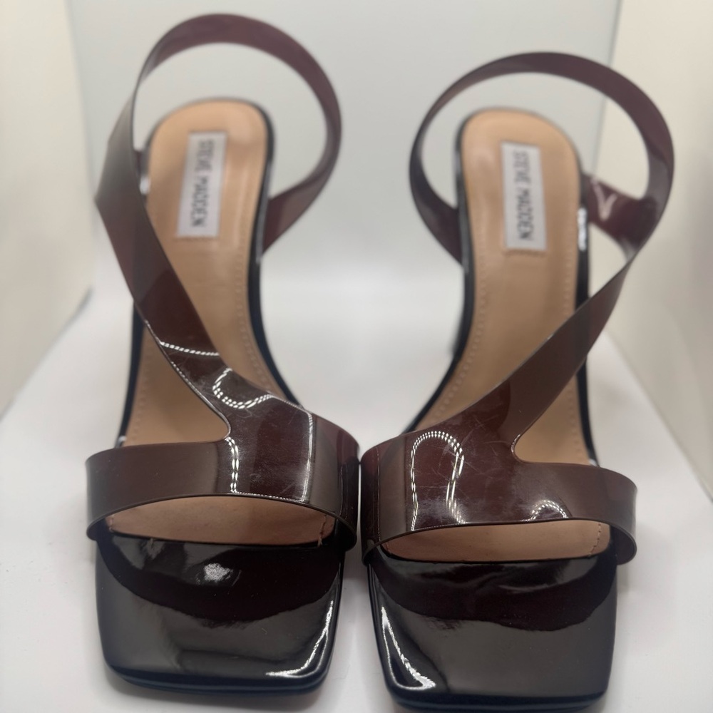 Steve Madden Dark Brown Patent Heels